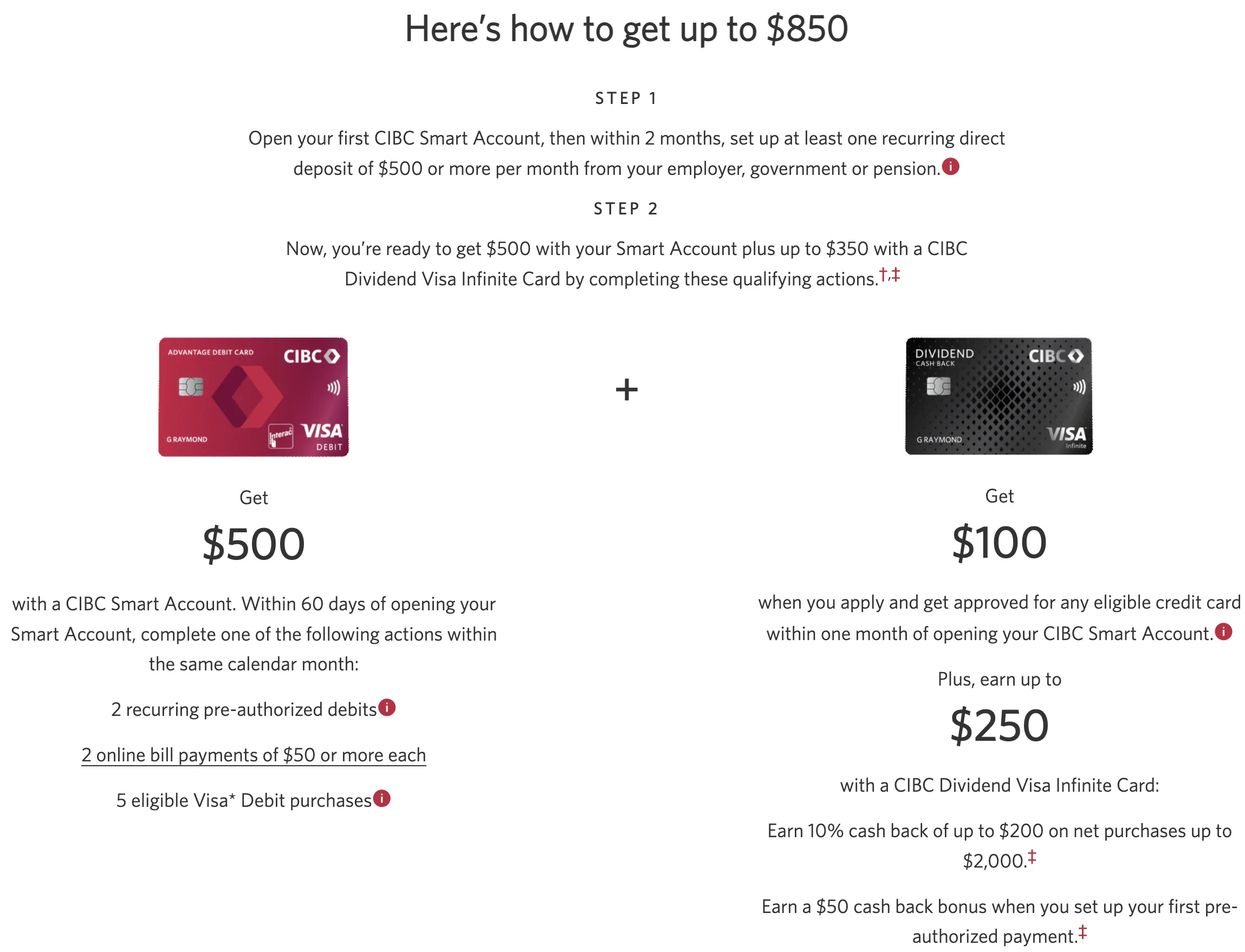 CIBC 银行开户奖励