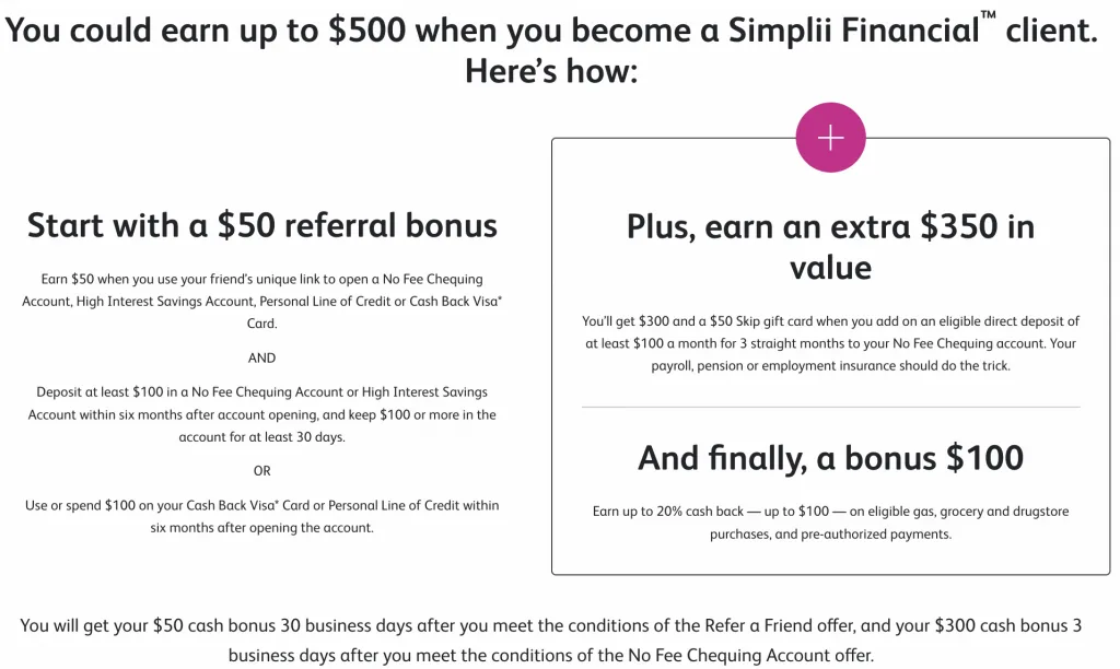 Simplii 新用户开户奖励