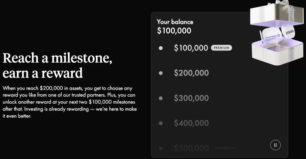 Wealthsimple 里程碑奖励