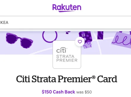 Rakuten bonus for Citi Strata Premier