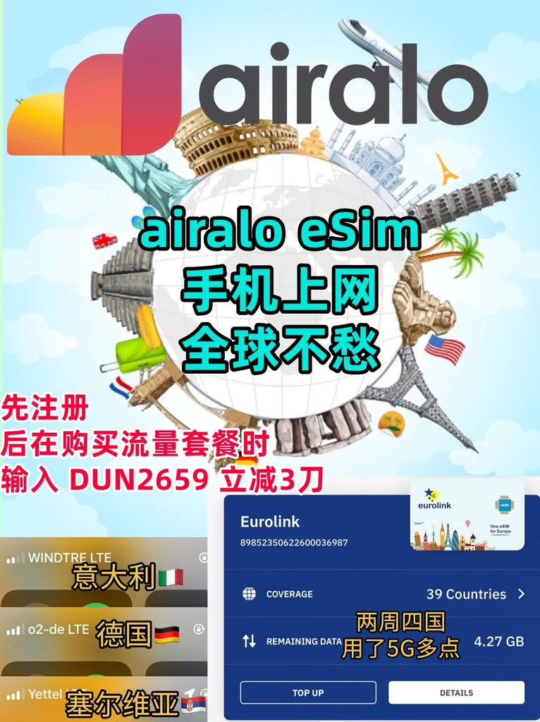 Airalo 推荐码使用页面