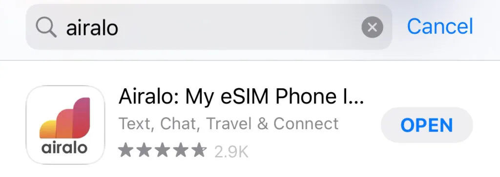 Airalo App Store 页面