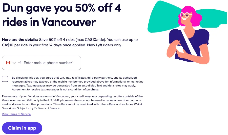Lyft 推荐页面