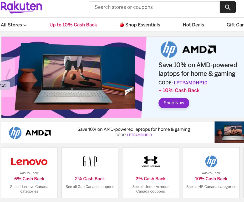Rakuten 加拿大返现平台
