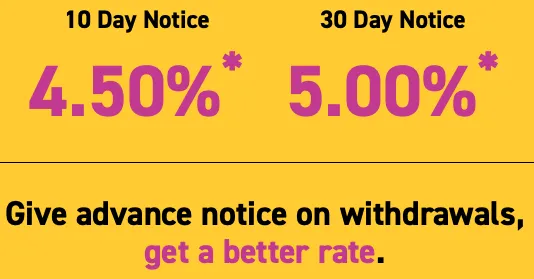 EQ Bank Notice Savings Account 利率截图