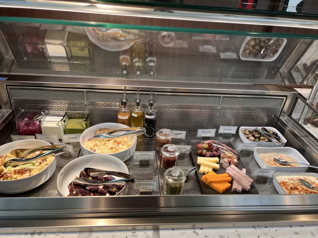 Buffet area at Plaza Premium First