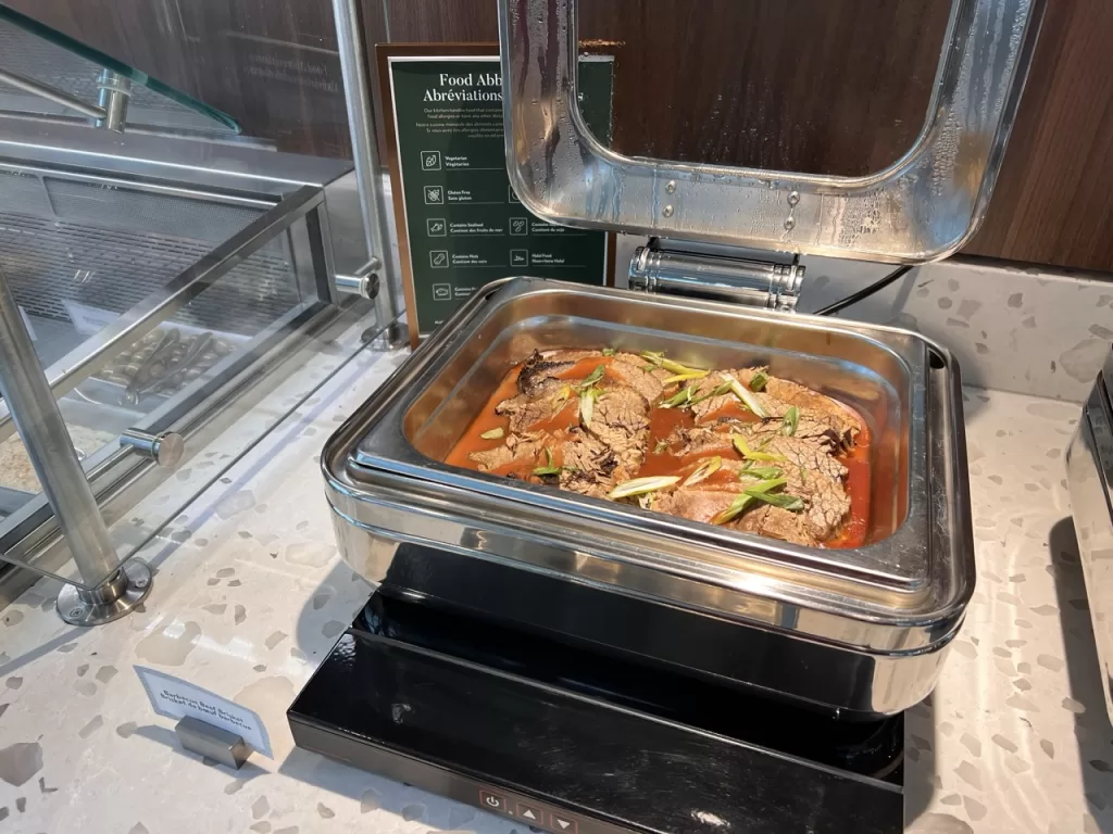 Buffet area at Plaza Premium First