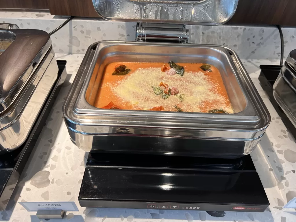Buffet area at Plaza Premium First